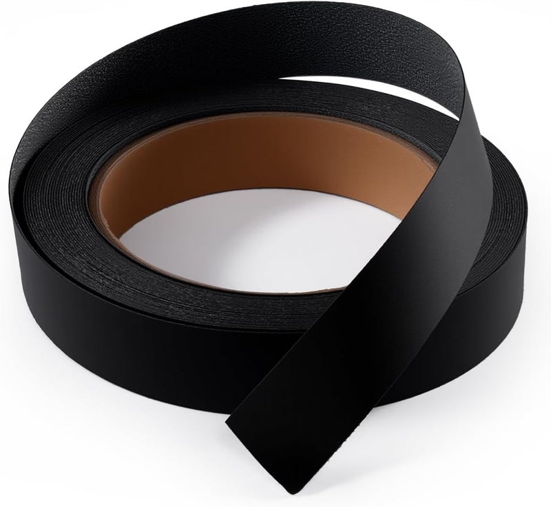 FAKILO Melamine Edge Banding Black 3/4 inch x 25 ft Veneer Edging Easy Application Iron on Edge Banding Tape for Cabinet Plywood Repairs Furniture Restoration - Image 1